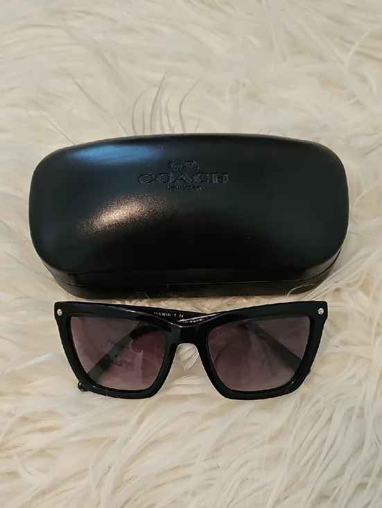 Coach Black Cat-Eye Sunglasses with Case - Picture 1 of 2